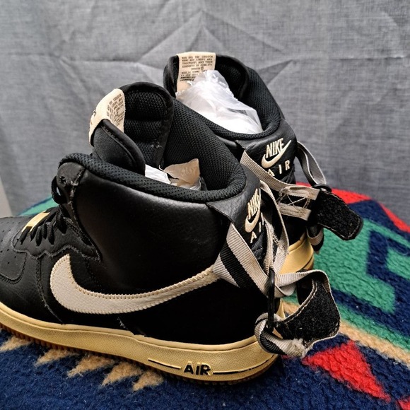 Nike Air Force 1 High Mens Size 10 Black Basketball Shoes Sneakers 315121 - Picture 4 of 13